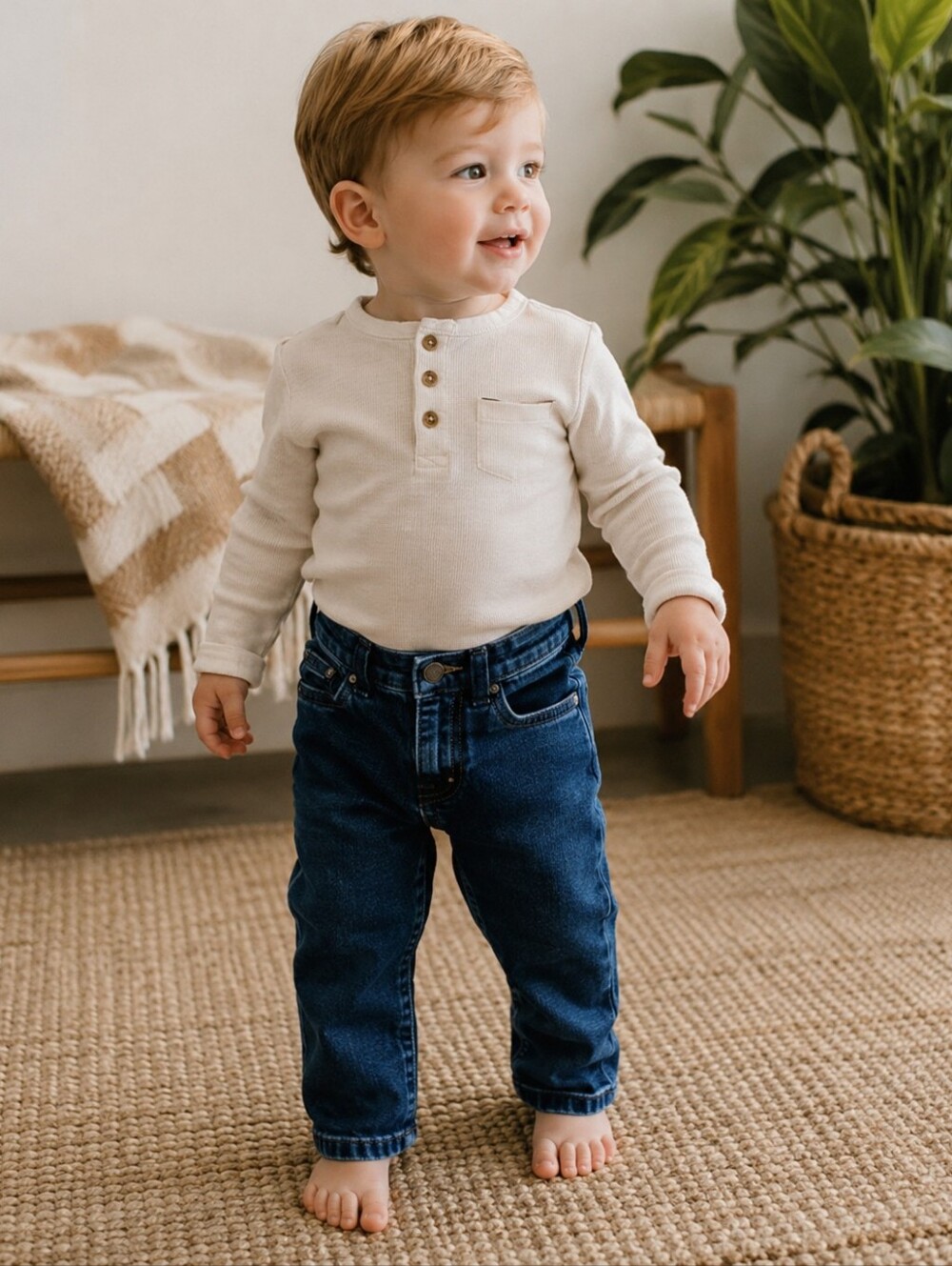 QUIKSILVER straight darkwash toddler boys jeans adjustable waist sz 18 mos